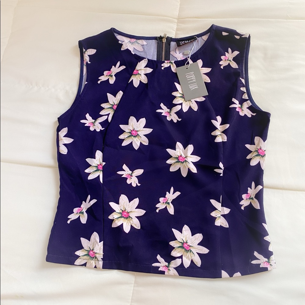 Poppy Lux Lily Flower Shell Blouse